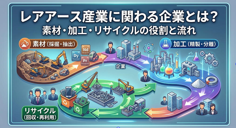 レアアース産業に関わる企業とは？