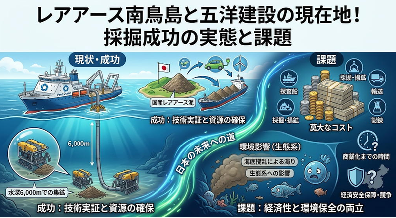 レアアース南鳥島と五洋建設の現在地！